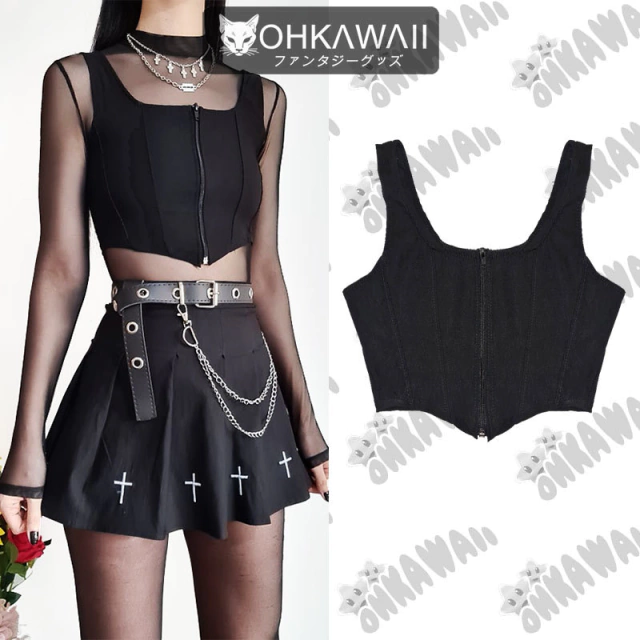 Top Corset Frontal Aesthetic Nu Goth Grunge