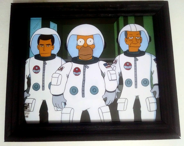 Cuadro Homero Astronauta 20x25 Tiendaamarilla