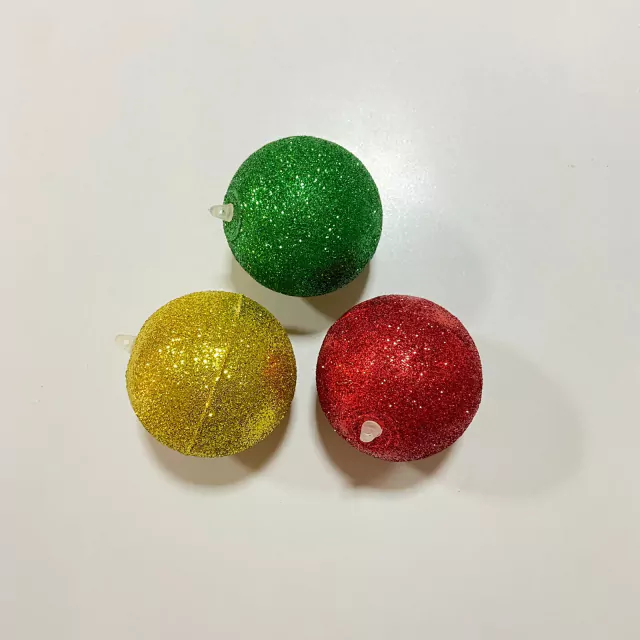 Bola de Isopor EPS 30mm 50mm 70mm decorada natal com glitter