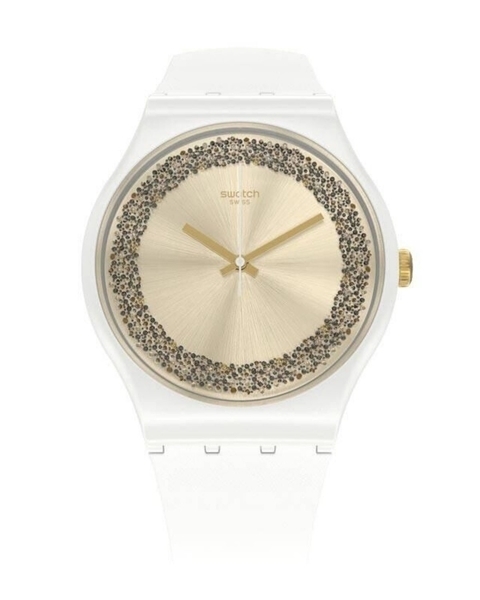 Reloj Swatch SUOW168 SPARKLELIGHTENING para dama malla de silicona con cristales  Swarovski