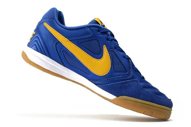 Chuteira de futsal Supreme x Nike SB Gato Azul com Amarelo