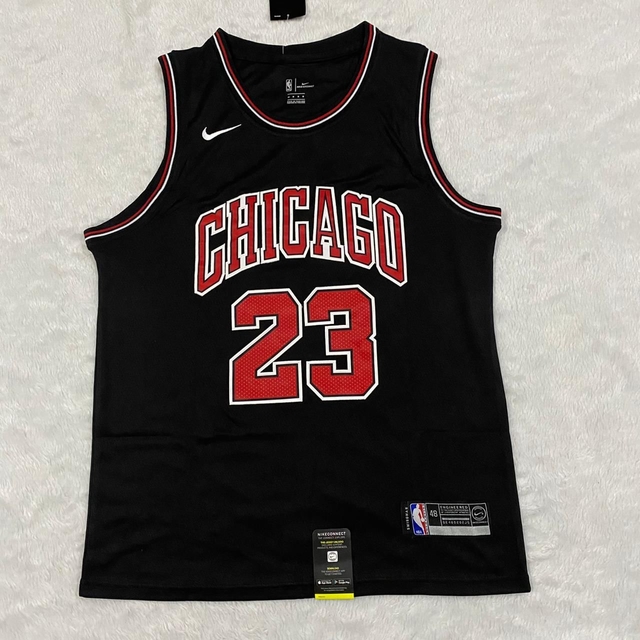 Camiseta Basquete Oficial NBA Chicago Bulls Jordan 23 Preta Edição Jogador  Silk
