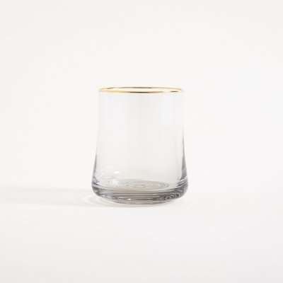 Set x 6 Vasos Black Glass Borde Dorado - CHEKKAHOME