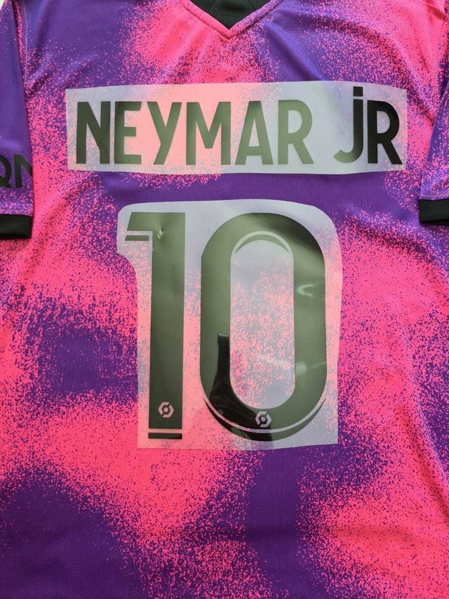Kit Personalização Camisa Psg Rosa Nome Número Neymar Jr 10
