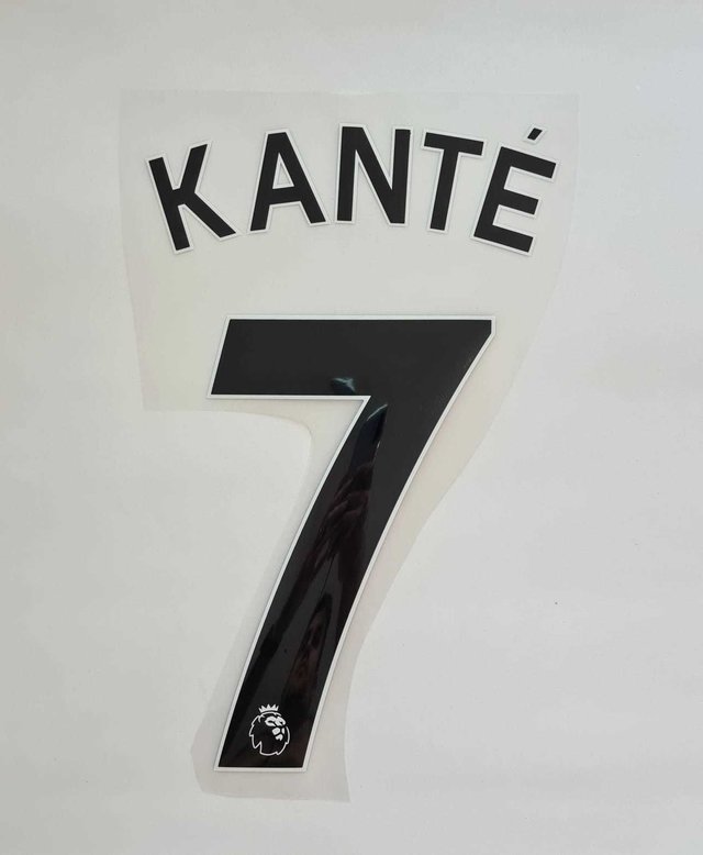 Kit Personalização Camisa Chelsea Away Kanté 7 Fonte Premier League Preta