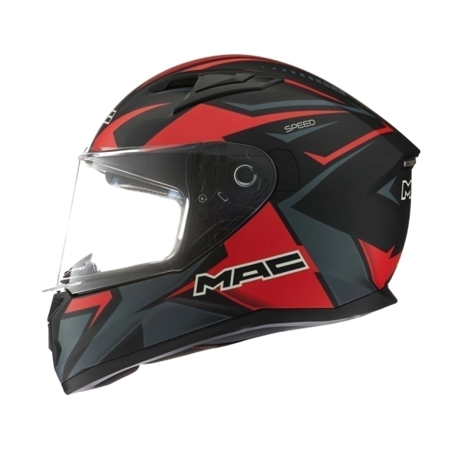 Casco Integral Speed Inferno Negro Rojo Mate