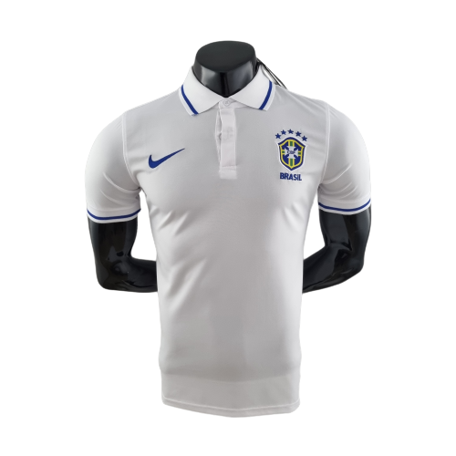 Camisa Seleção do Brasil Gola Polo Branca 2022
