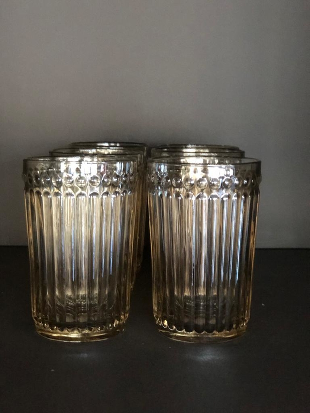 Vasos de vidrio color champagne Linea cardiff - Set x6