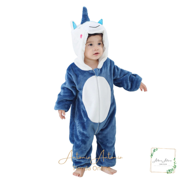 Pijama Kigurumi Unicornio bebe Azul -
