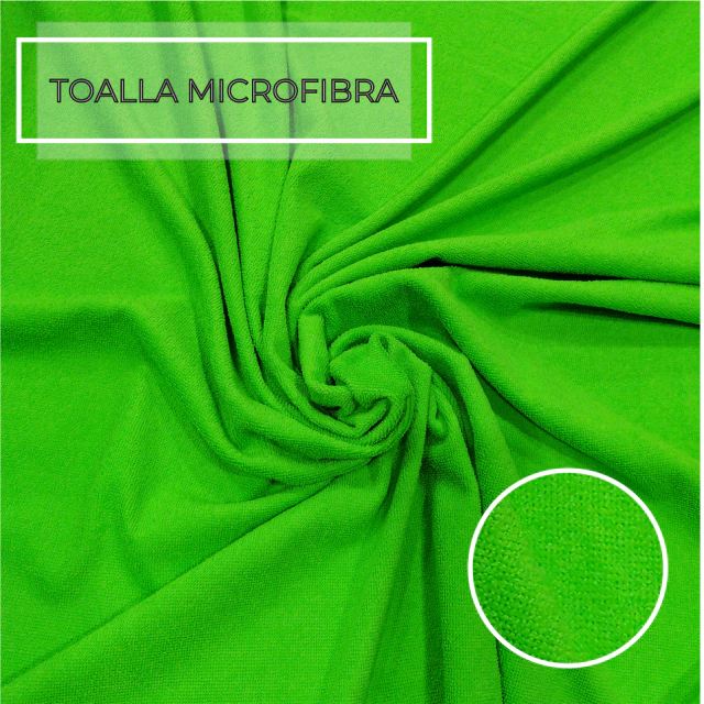 Tela Toalla Microfibra color Verde manzana - 1.50mts ancho - venta por metro