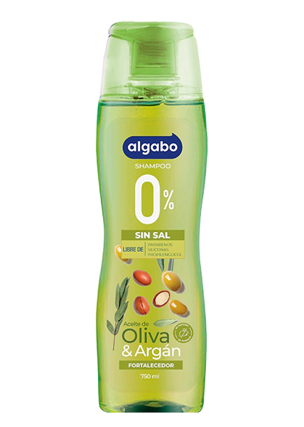 Shampoo 0% Sal Oliva y Argán 750ml - Algabo Shop