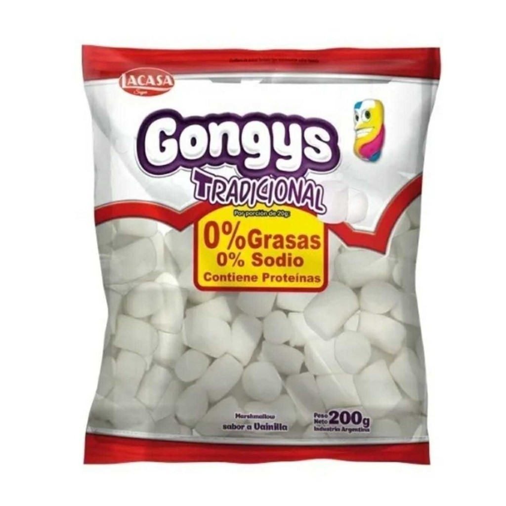 Malvaviscos Marshmallow Gongys Tradicional Vainilla X G