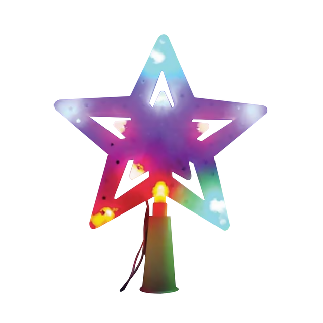 Ponteira para Árvore de Natal Estrela RGB com Leds a pilha
