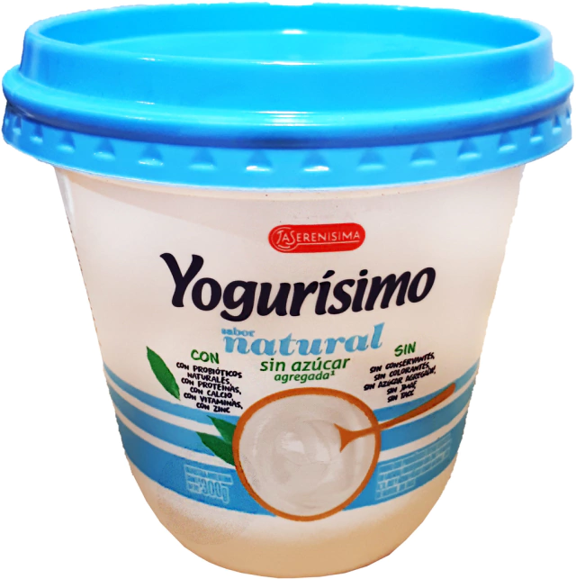 Yogurt con Probioticos Entero reducido en Lactosa. Sabor Natural, sin  Azucar agregada. Sin T.A.C.C. Yogurisimo. La