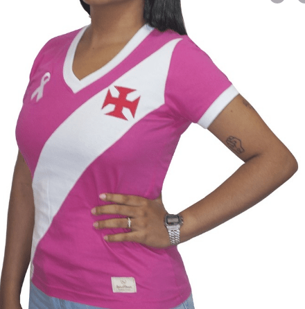 Camisa retrô rosa feminina vasco - Arquiba FC