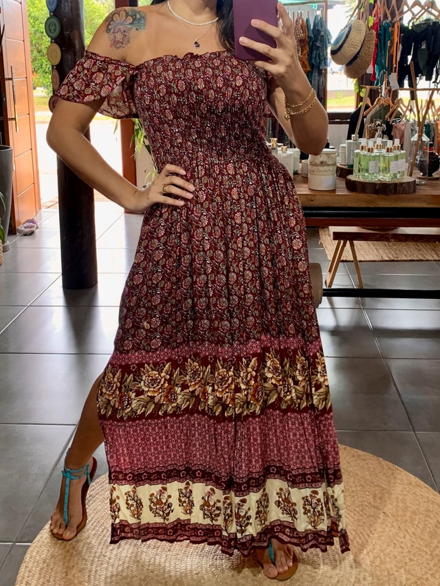 Vestido Indiano Longo Raízes - Comprar em Floripa Boho