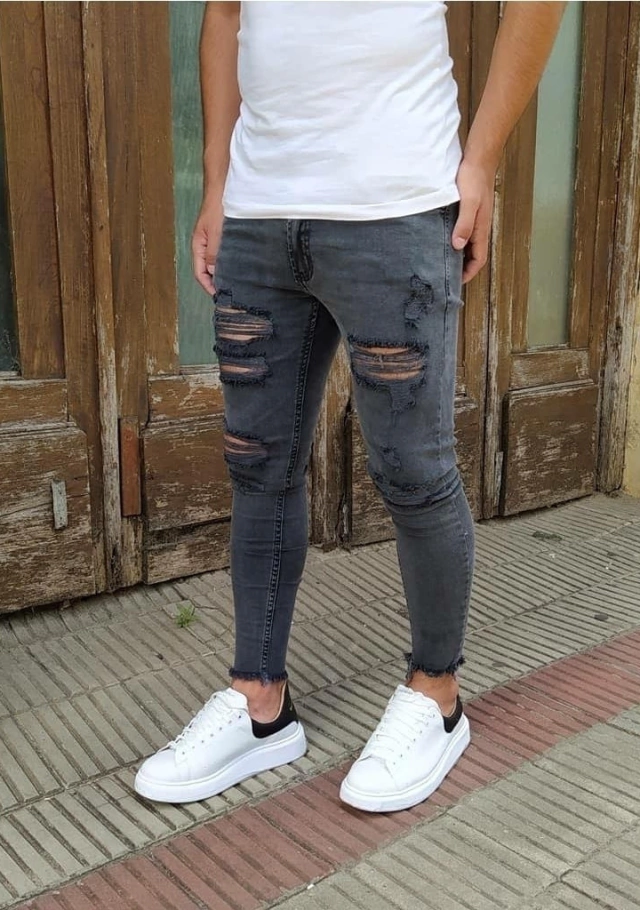 Jeans Taiwan chupín gris oscuro - Tiempo Extra