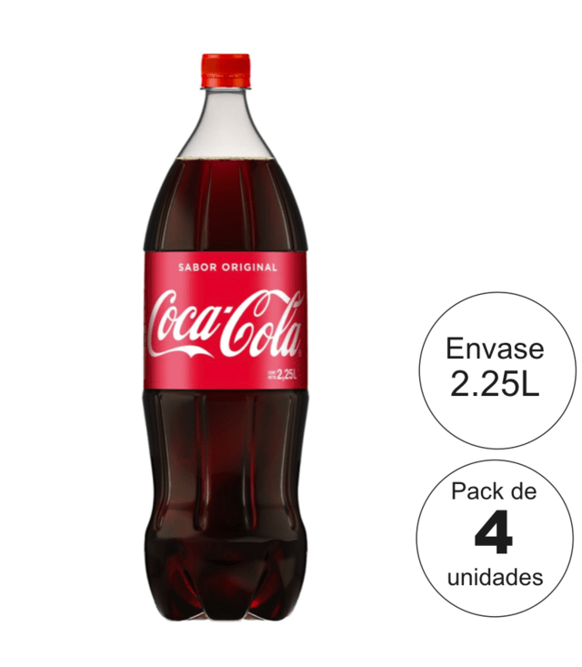 Anotar Regaño secuencia Coca Cola 2.25L. Unidad $675. PRECIO PACK DE 4: