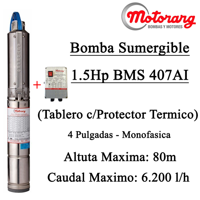 BOMBA SUMERGIBLE POZO 1.5HP INOXIDABLE (KB-BPZ1100A)