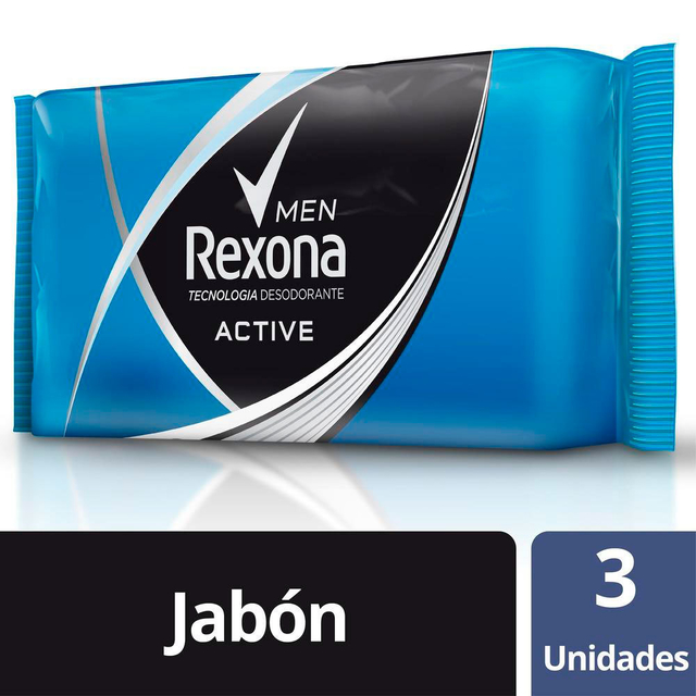 REXONA JABON TOCADOR MEN ACTIVE 3 U