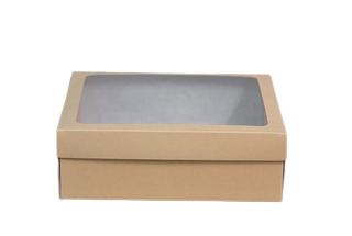 Caja multiuso con visor box desayuno color champagne (32.5x24x10cm) x1  (2777)
