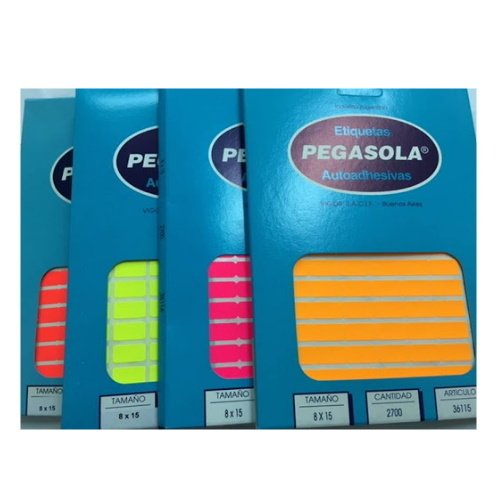 Etiquetas Pegasola Fluo 8 x 20mm - ABG