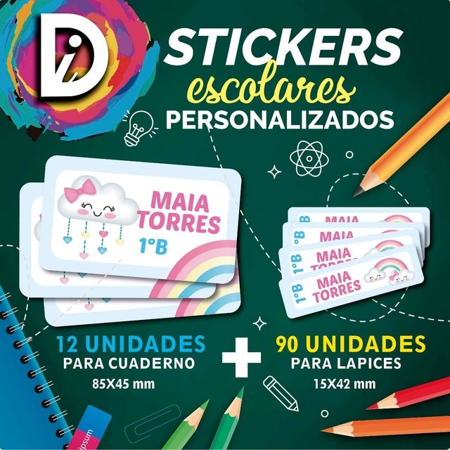 Etiquetas Escolares Personalizadas Útiles Colegio Stickers