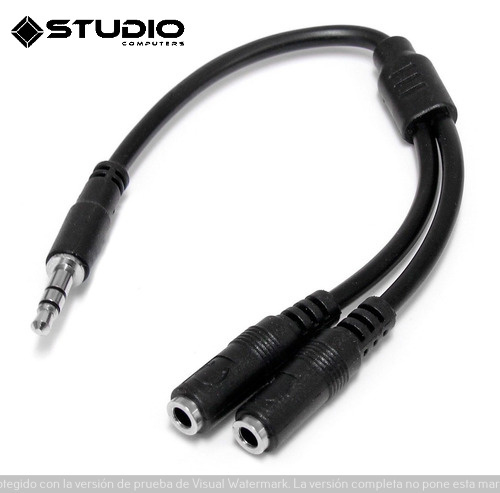 Cable Adaptador Mini Plug Audio Para 2 Auriculares Jack 3.5 - Profesional
