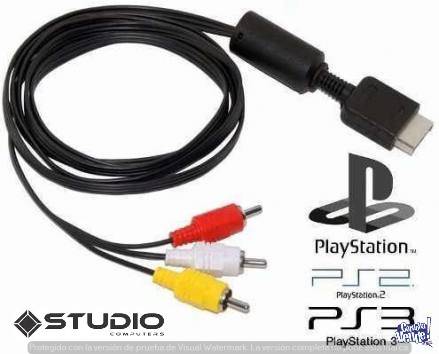 Cable Audio Y Vídeo Rca A Tv Para Play Station Ps1 Ps2 Ps3