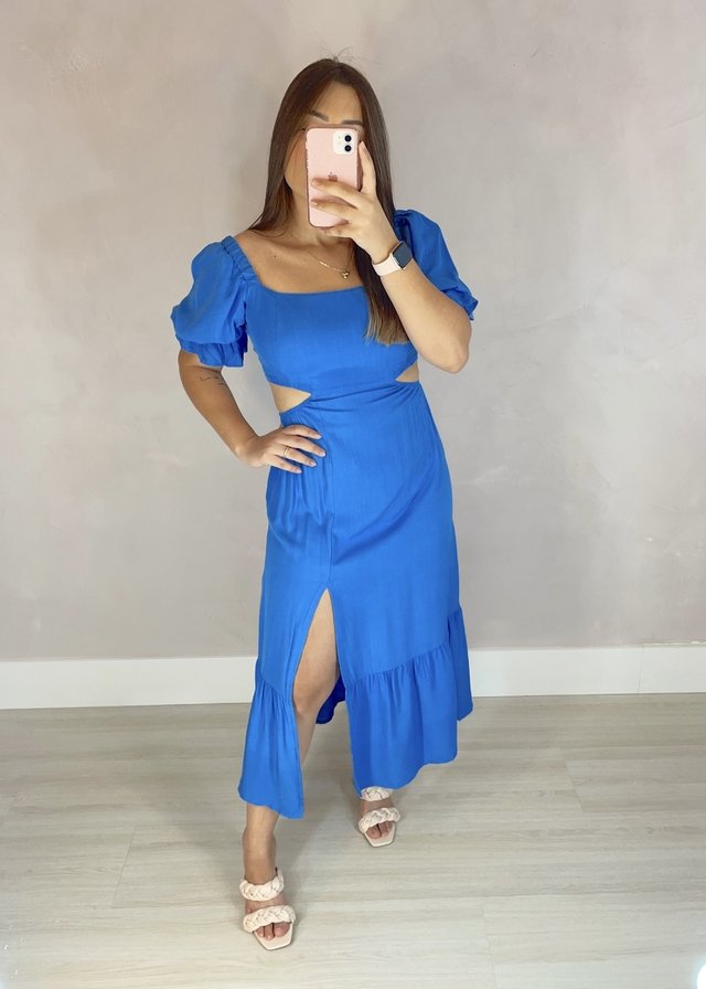 Vestido Ciganinha Azul Royal - Eduarda Rodrigues Loja
