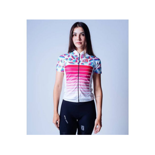 Camisa Ciclismo Feminina Ultracore Raibow Leaf