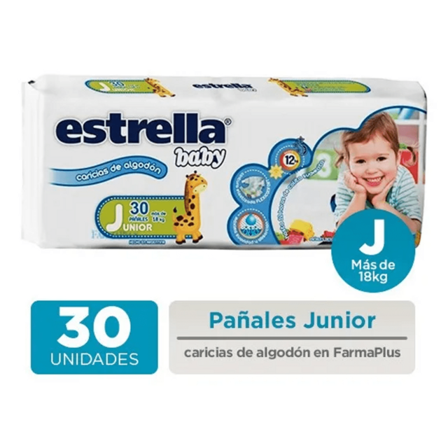 Estrella Pañal Junior x 30 unidades (+18 kg)