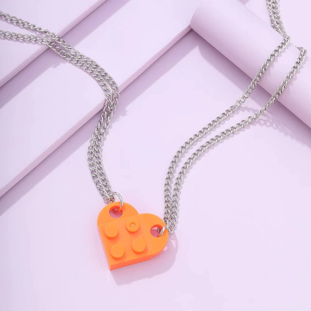 Couple Orange Lego Necklace - Buy in Painkiller Store