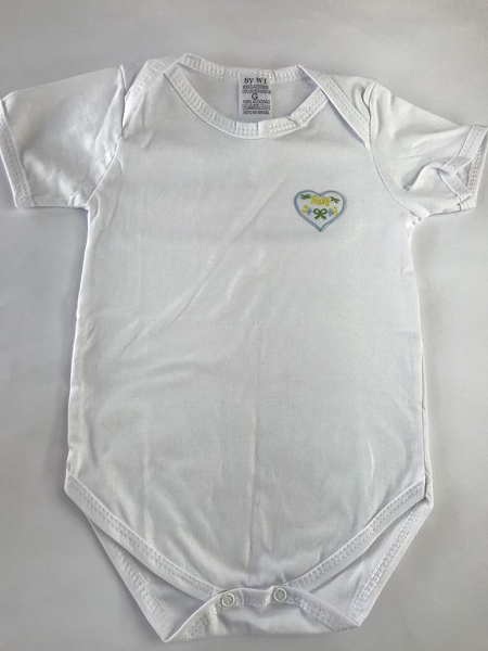 Body bebê branco liso com detalhe bordado - bbcoruja