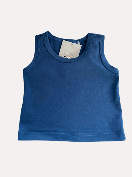 Camiseta Regata Azul Marinho Bebê - lojabbcoruja