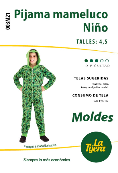 Molde Pijama Mameluco Infantil - La Tijera