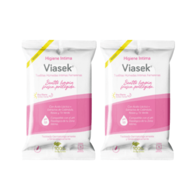 Toallas húmedas de higiene íntima femenina Eurolab Viasek x 2 unidades
