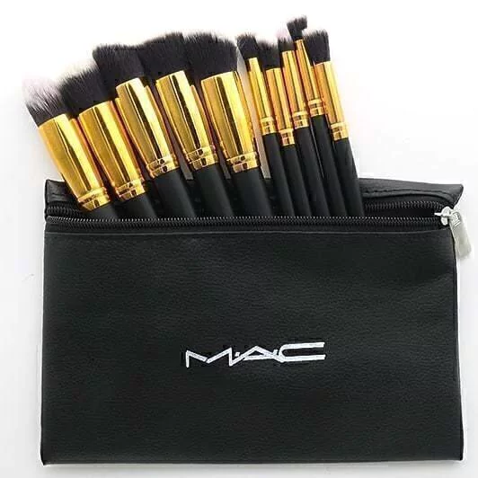 Set de brochas negras MAC cartuchera - Beauty Make Up
