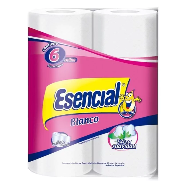 Papel Higiénico Esencial Blanco 6X30 Mt - TuChanguito