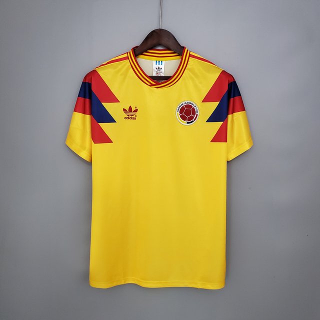 Camisa Colômbia I 1990 Retrô Adidas Masculina