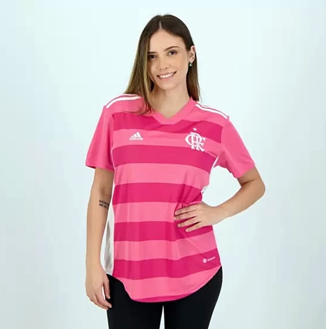 Camisa Flamengo 2022/2023 Outubro Rosa Torcedor Adidas Feminina