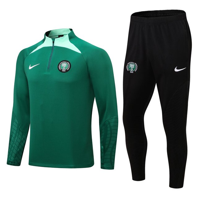 Conjunto Agasalho Treino Nigéria 2022/2023 Verde e Preto Nike