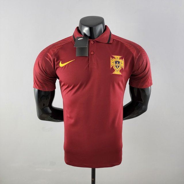 Camisa Polo Portugal 2022/2023 Bordô Nike Masculina