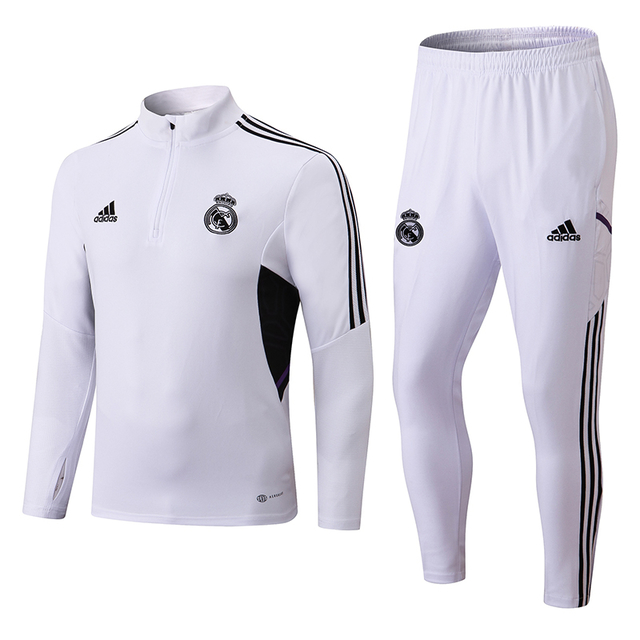 Conjunto Agasalho Treino Real Madrid 2022/2023 Branco Adidas Masculino