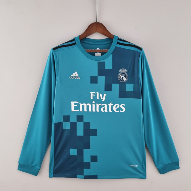Camisa Manga Longa Real Madrid III 2017/2018 Retrô Adidas Masculina