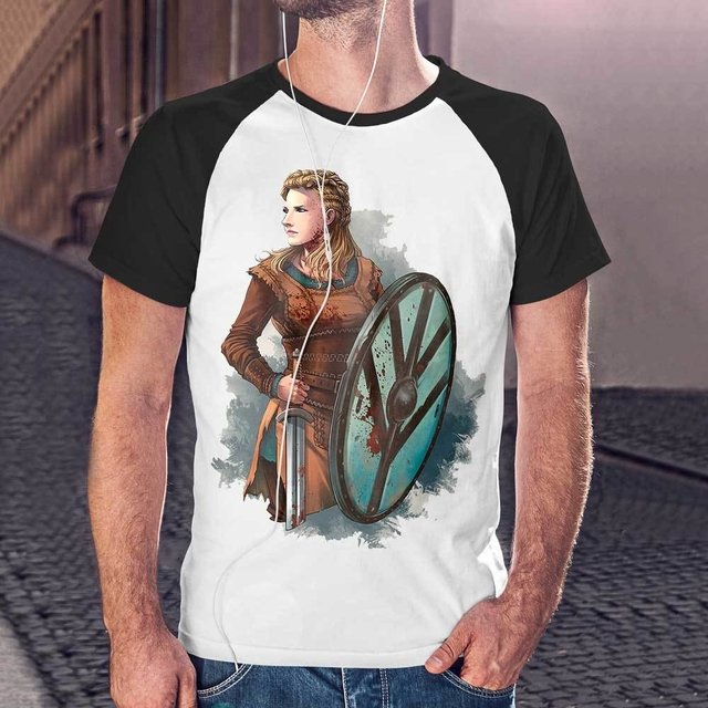 Camiseta Raglan Lagertha Vikings - Fã Camiseteria
