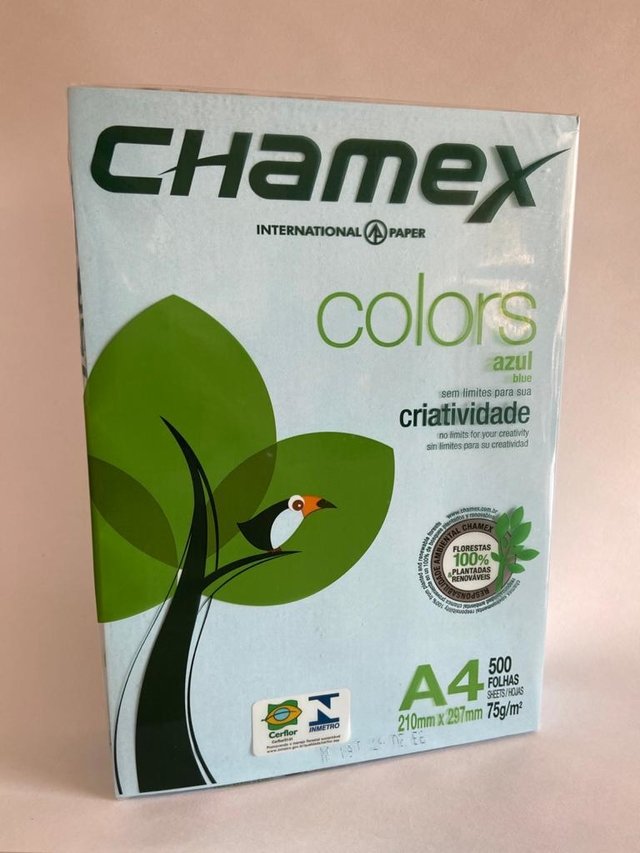 Resma A4 75gr Color Celeste Chamex 500 Hojas