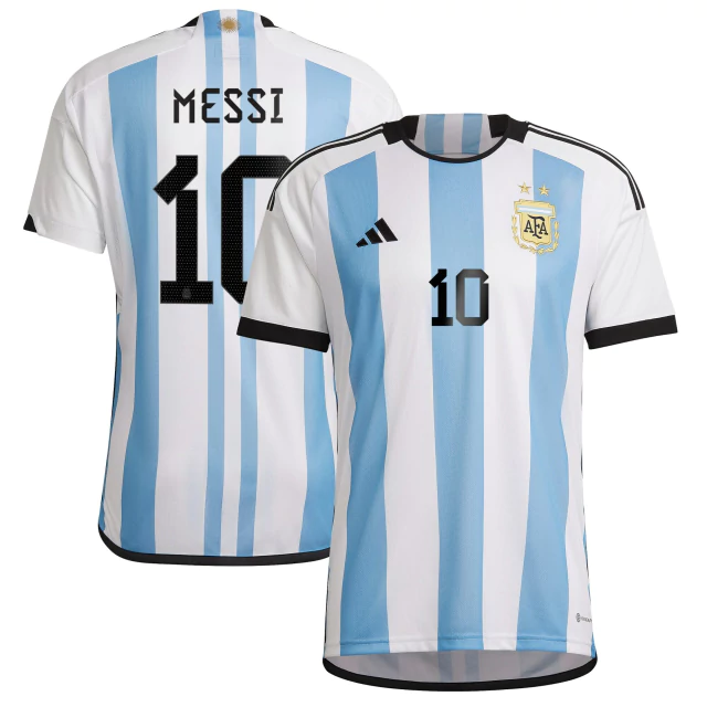 Camisa Argentina I 2022 Torcedor (Messi #10) - Branco+Azul