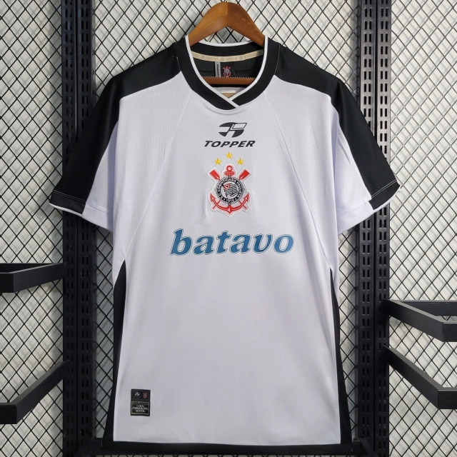 Camisa Corinthians Mundial I 2000 Retrô - Branco+Preto