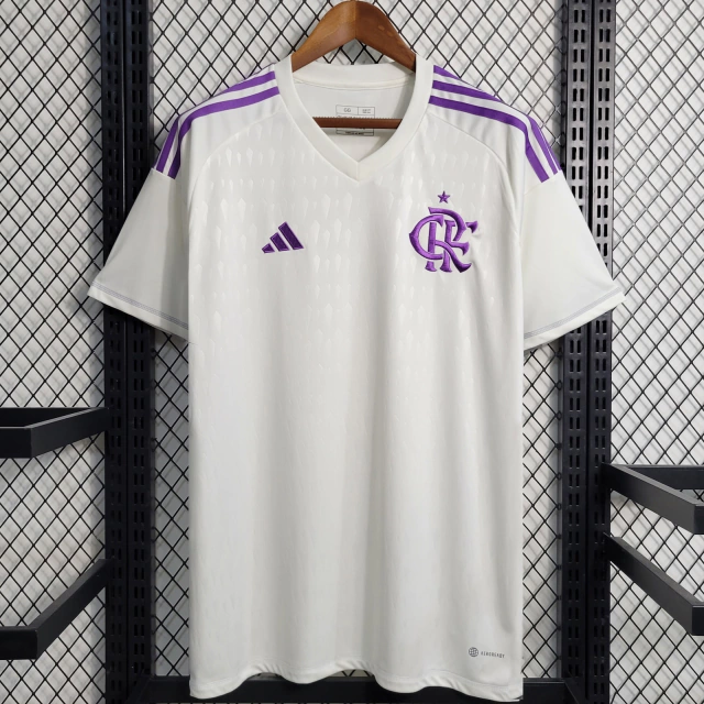 Camisa Flamengo Goleiro I 2023/24 Torcedor - Branco+Roxo